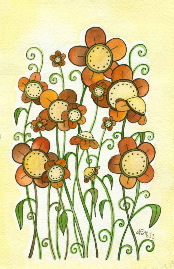 Pecan Pie Original Watercolor Painting 